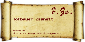 Hofbauer Zsanett névjegykártya