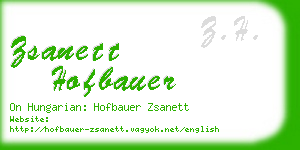 zsanett hofbauer business card